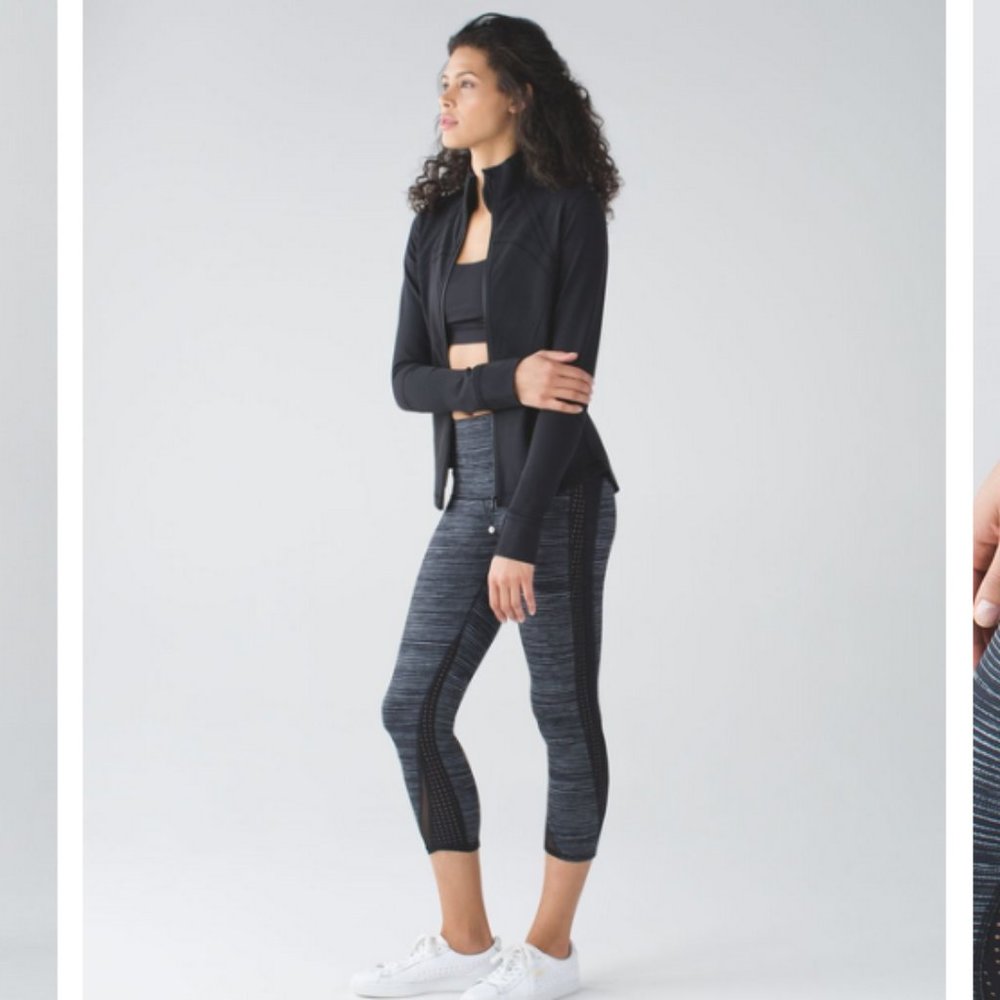 Lululemon Wunder Under Crop Blurry Belle Black 4